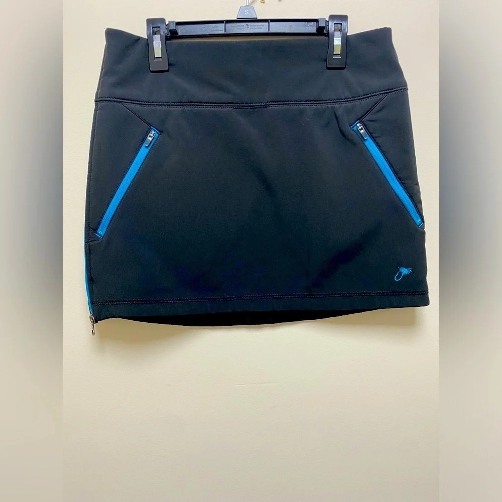 FisheWear Allagash Soft Shell Fleece Lined Skirt Black/Blue Small